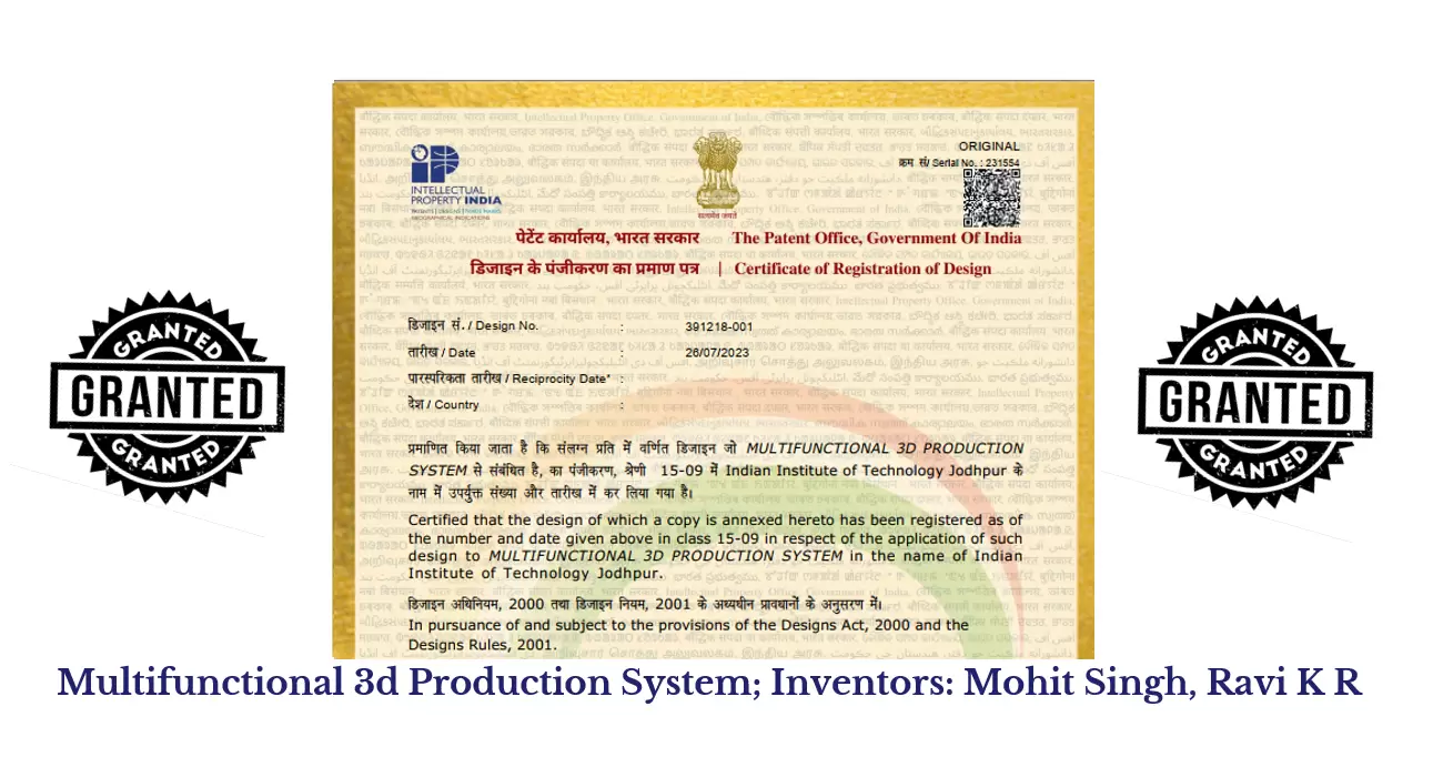Mohit Singh | Additive Manufacturing | 3D Printing | IIT Jodhpur